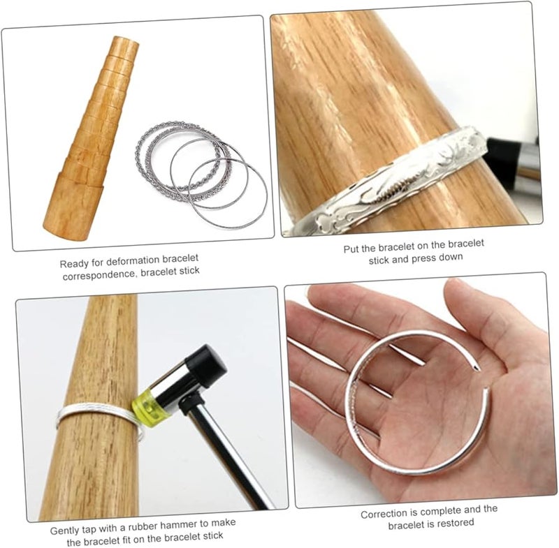 قضيب أساور الخشب الصلب المستدير أداة صنع المجوهرات DIY لتشكيل وتحديد حجم وإصلاح الأساور - Image 5